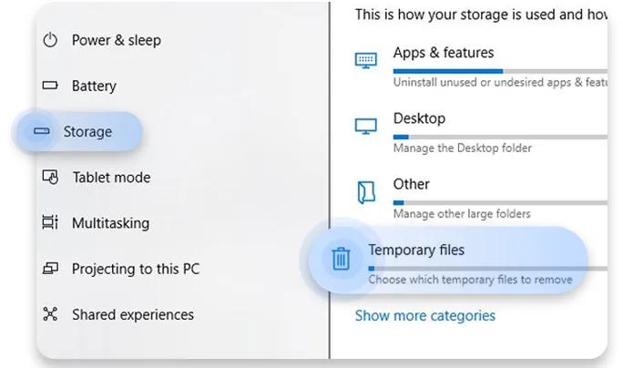 How to delete temporary files