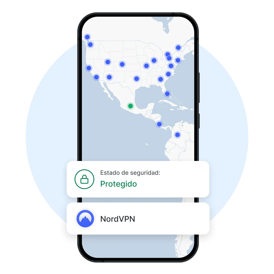 The NordVPN app selects the best server from thousands of options worldwide.