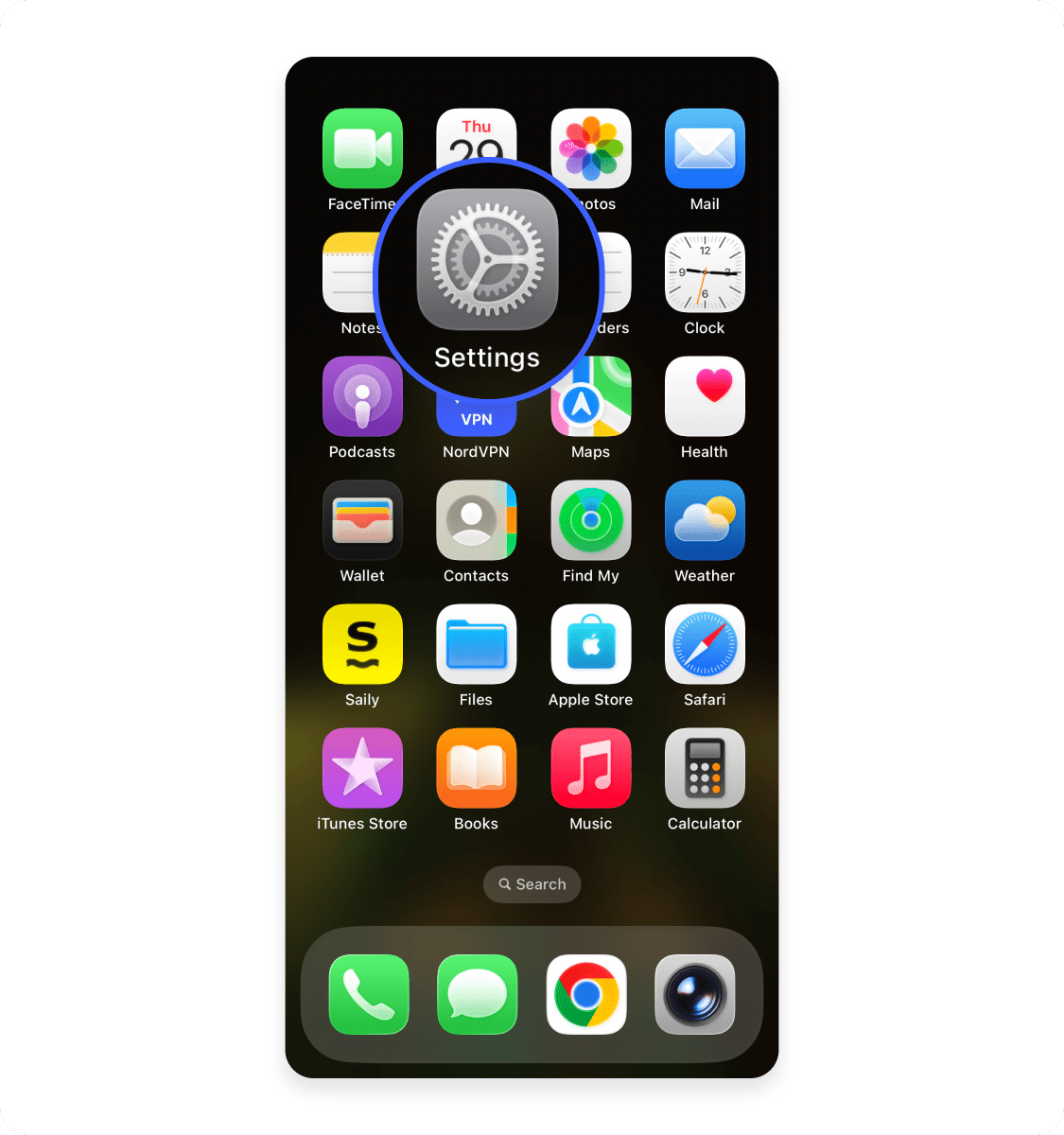 Turn location services off: Step 1