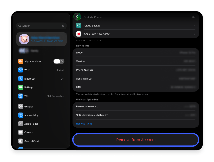 How to remove a device from Apple ID: Step 4