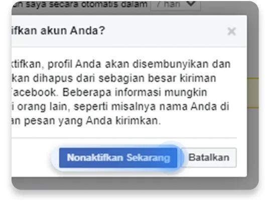 cara menonaktifkan akun facebook: langkah 8