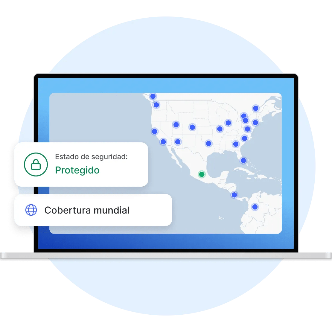 Una laptop está conectada a una VPN