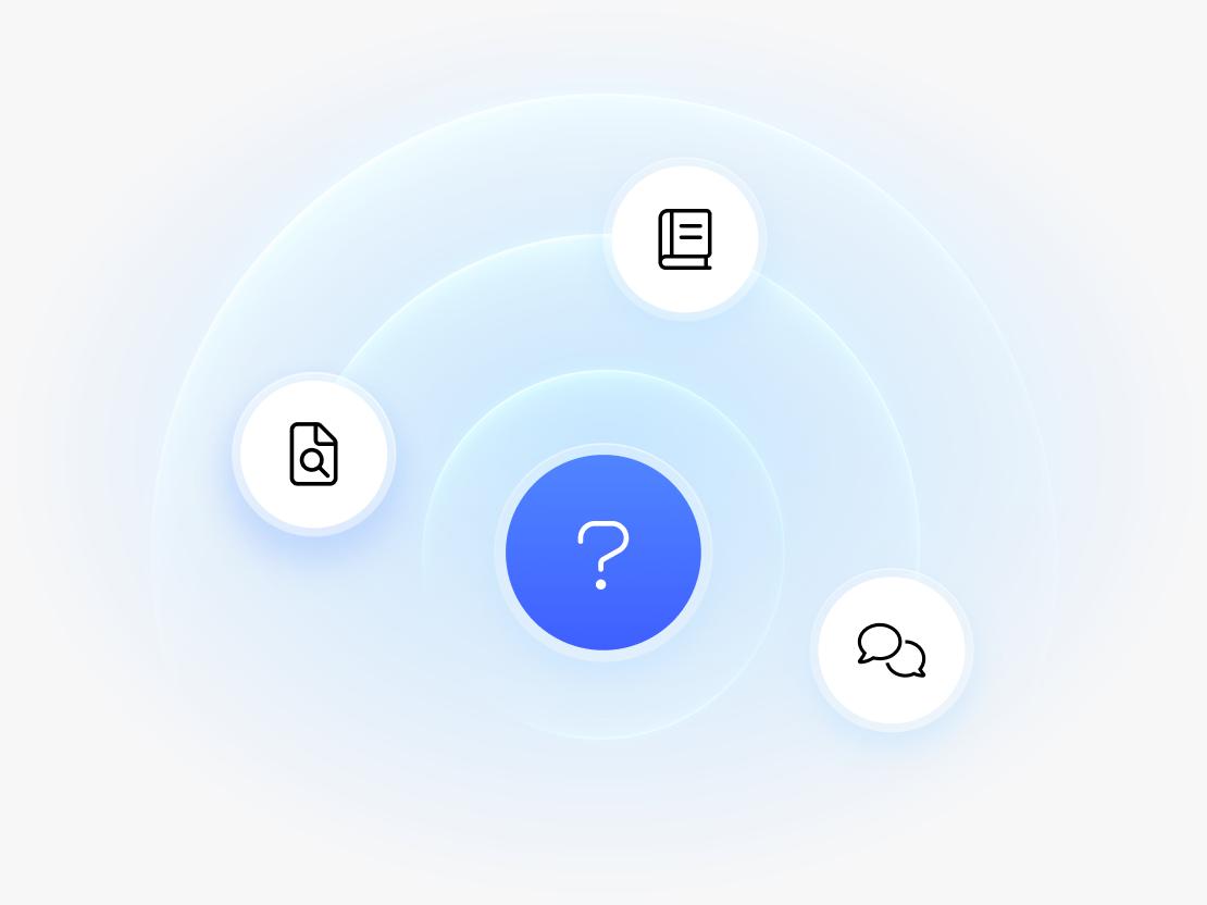 NordVPN:n asiakastukikeskuksen kuvakkeet.
