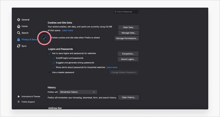 Clear Cache on Mozilla