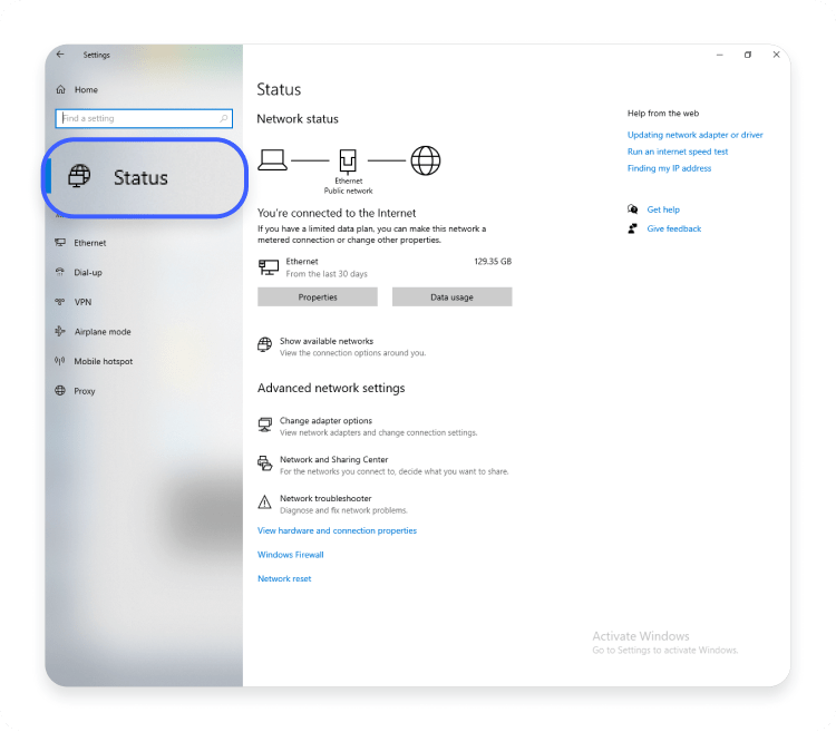 No internet access but connected Windows 9