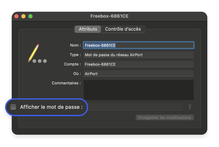 Afficher le mot de passe du réseau Wi-Fi sur Mac