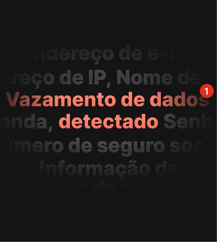 Ilustração de um alerta de teste de vazamento de DNS que avisa ao usuário sobre um vazamento de dados.