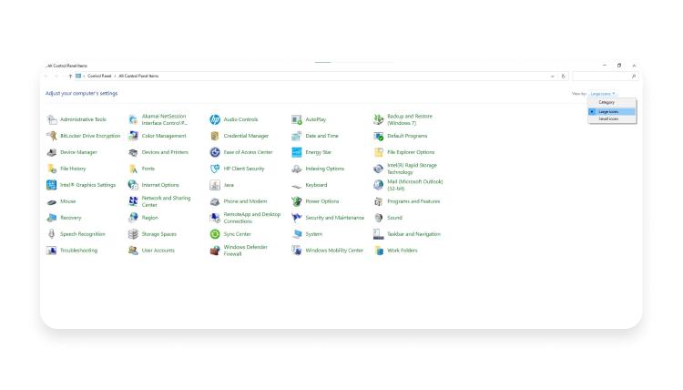 Win10 control panel app