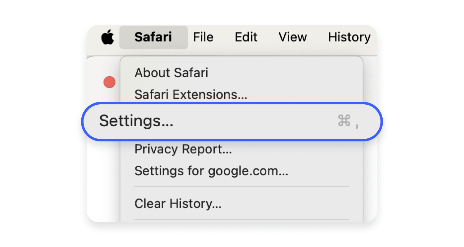 Safari settings