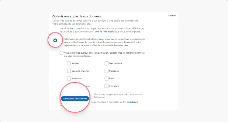 Exporter des contacts LinkedIn étape 3