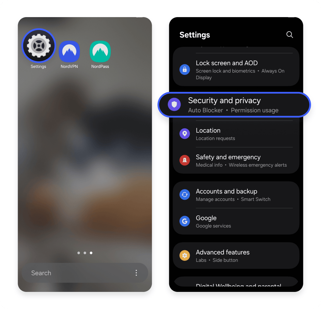 Set up password manager as default autofill option: Step 1