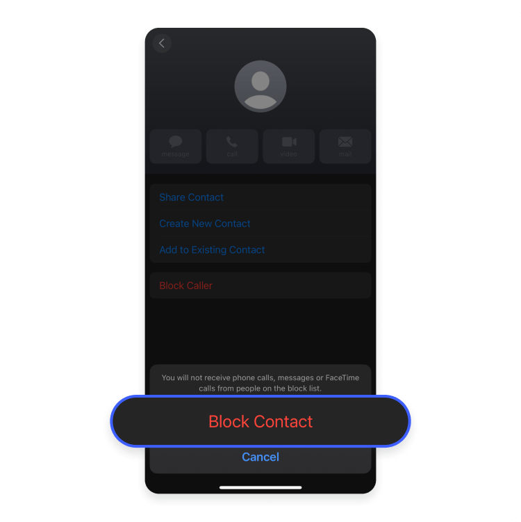 how to block a number on an iPhone: step 7
