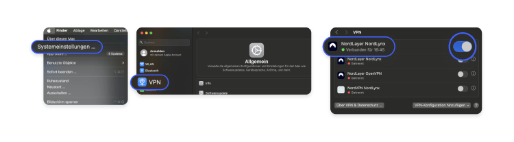 Screenshots VPN deaktivieren bei MacOS