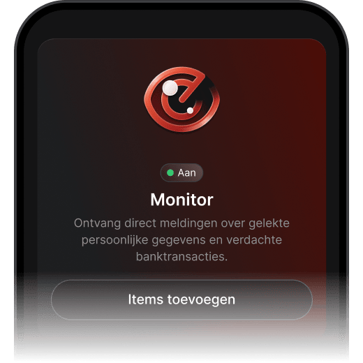 Een apparaatscherm waarop te zien is dat NordVPN's monitoringfunctie actief is en is ingesteld om waarschuwingen te sturen.