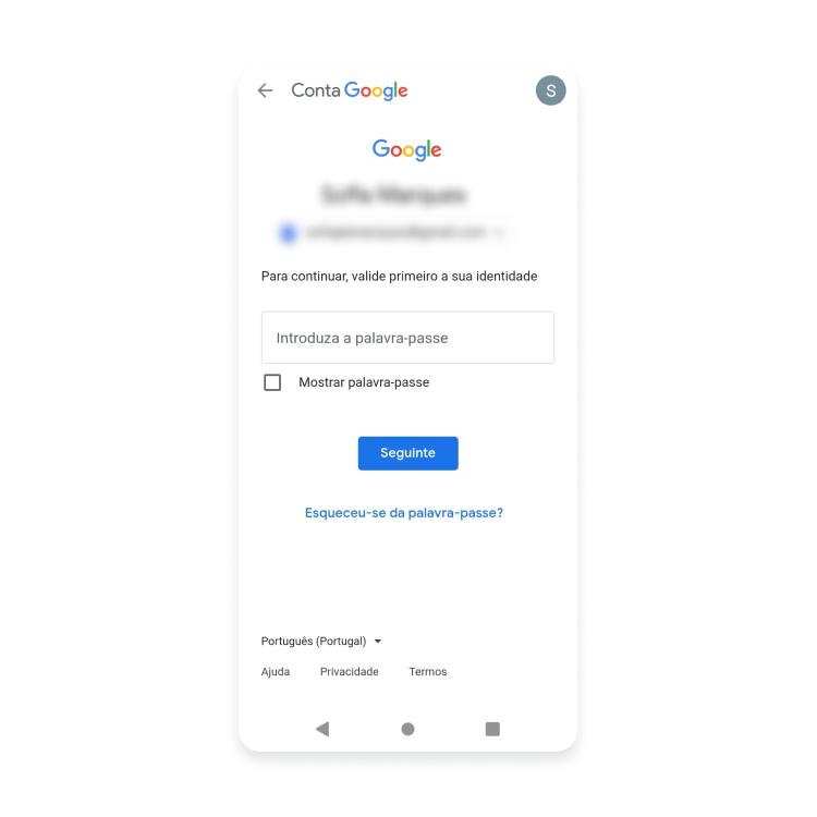 Faça login novamente para confirmar a sua identidade