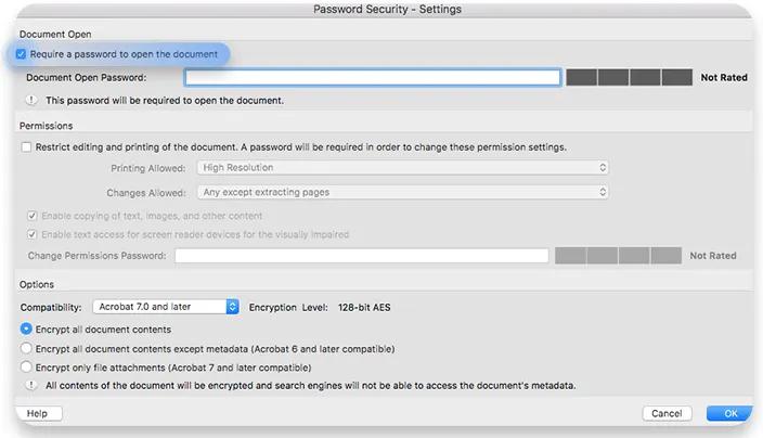 How to password protect pdf