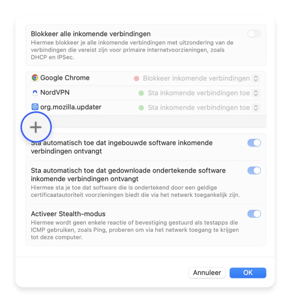 klik op het plus-symbool
