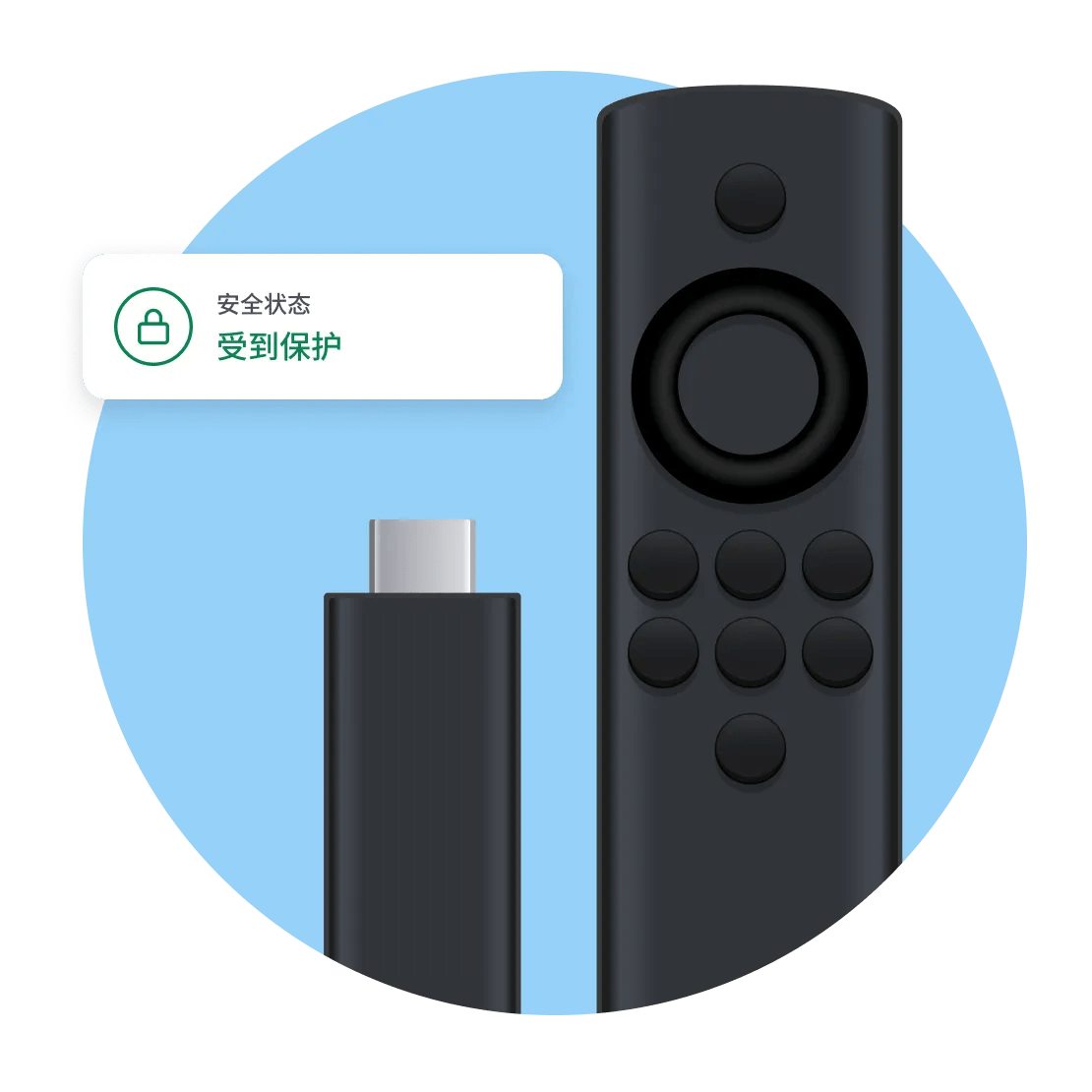 使用 VPN 的 Fire TV Stick，旅行时可播放所属国家/地区的付费内容