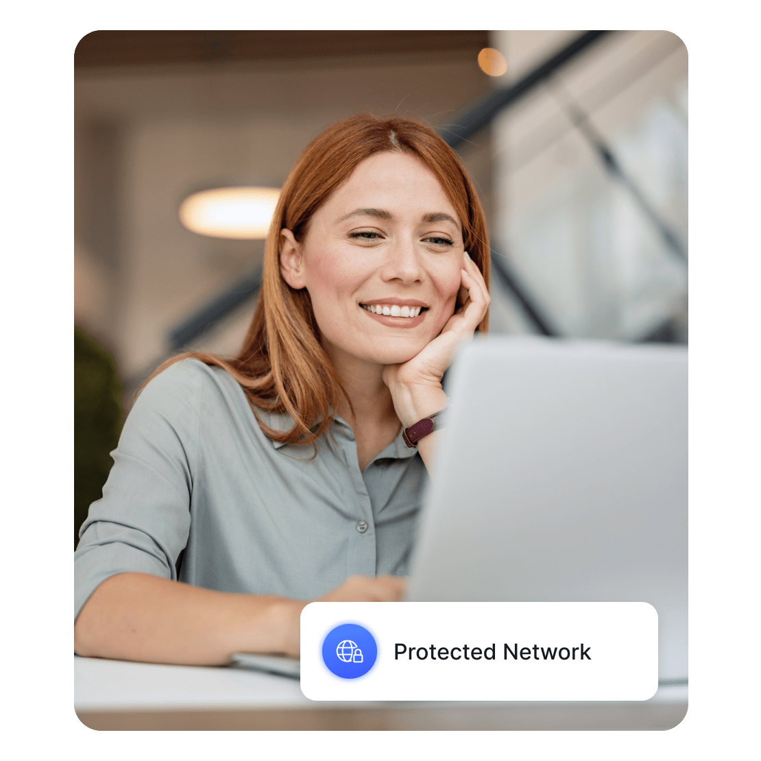 A happy person toggling intrusion detection settings on their phone and laptop.
