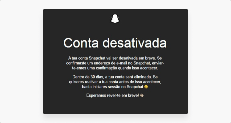 Eliminar conta de Snapchat no PC: passo nº3