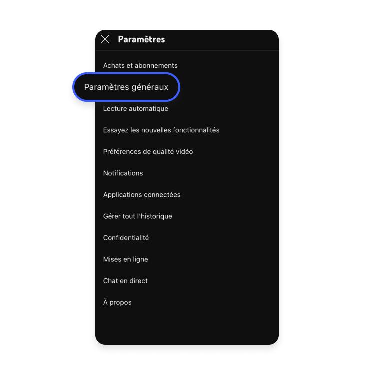Cliquez sur paramètres généraux sous iOS