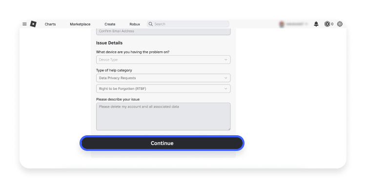 A screenshot of step 7 showing the completed form ready to be submitted