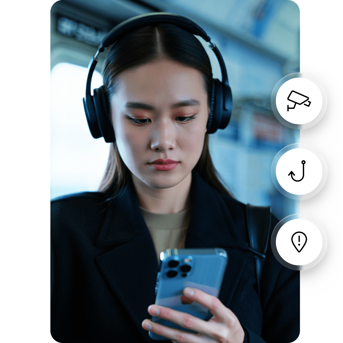 A person checking their smartphone for DNS leaks.