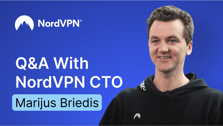 A thumbnail for a YouTube video in which Marijus Briedis answers cybersecurity questions.