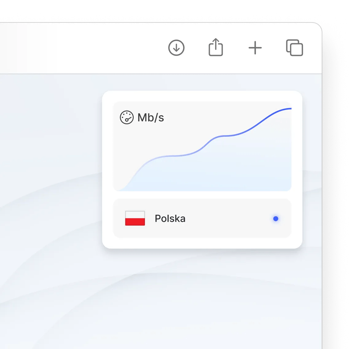 Wykres pokazujący większe prędkości połączenia podczas używania NordVPN w Polsce.