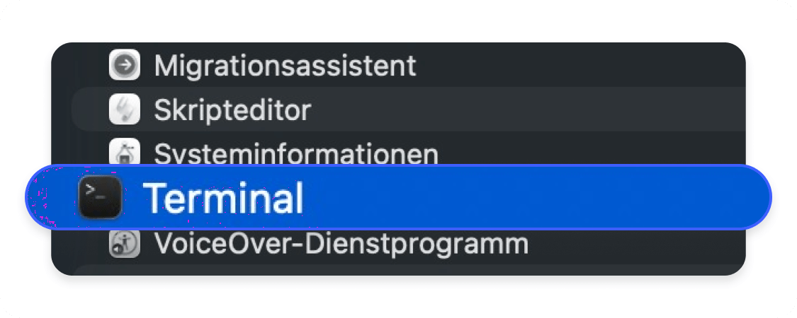DNS Flush unter MacOS, Terminal öffnen