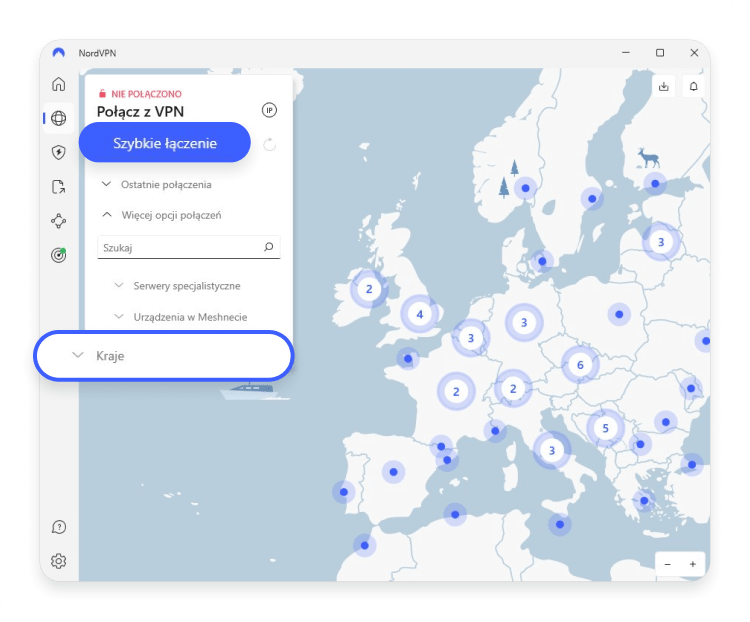 Instrukcja aktywowania NordVPN w aplikacji na Windows.