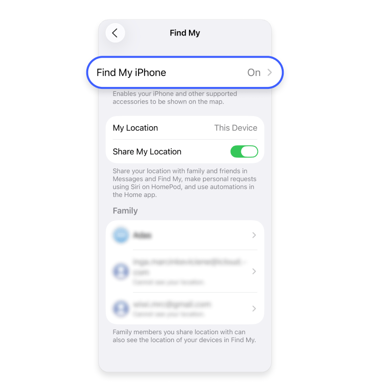 How to turn off Find My on an iPhone Step 3