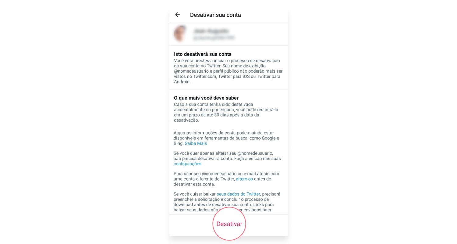 Como excluir o Twitter no Android: passo nº4
