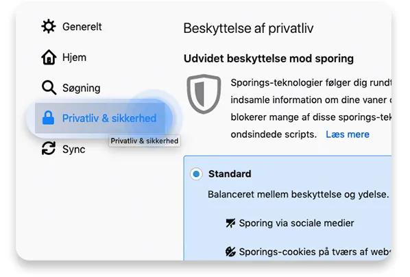 slet browserhistorik firefox: trin 2