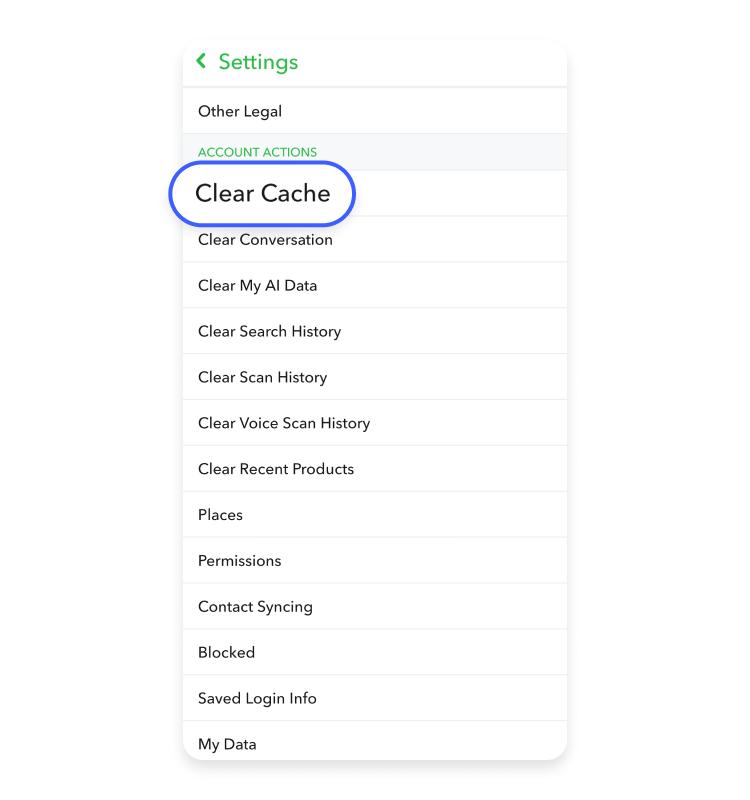 snapchat android clear cache
