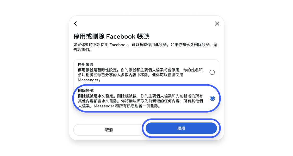 刪除 FB 帳號（電腦版）6