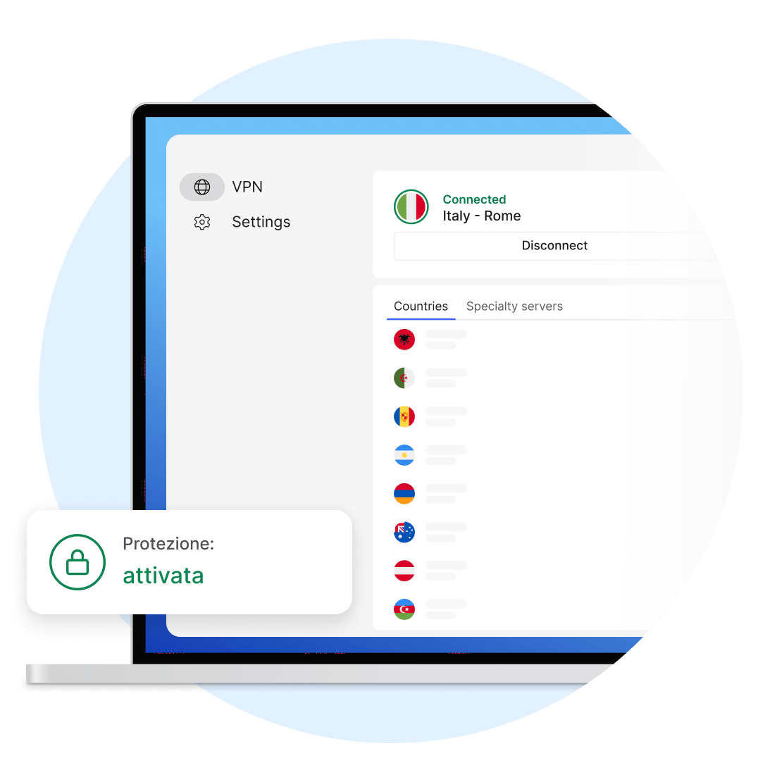 Lo schermo di un portatile che mostra una VPN per Linux.