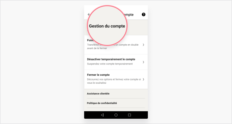 Supprimer un compte LinkedIn via un mobile étape 3