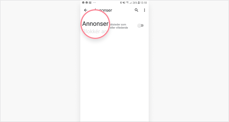 hvordan blokkere reklameinnhold på Chrome Android: trinn 7