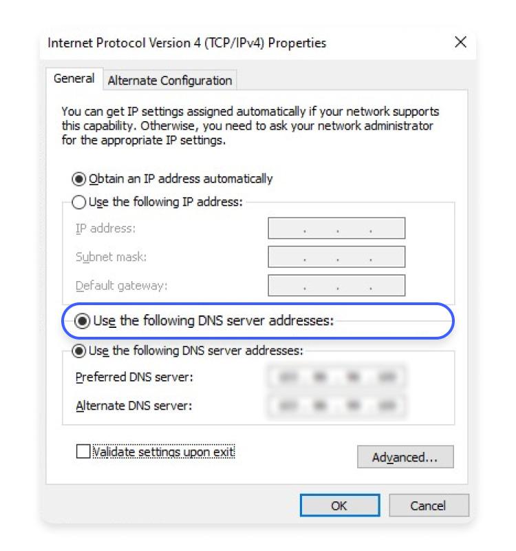 use DNS addresses