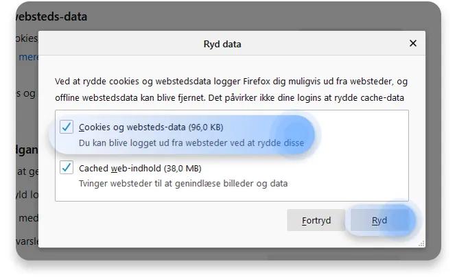 slet cookies firefox