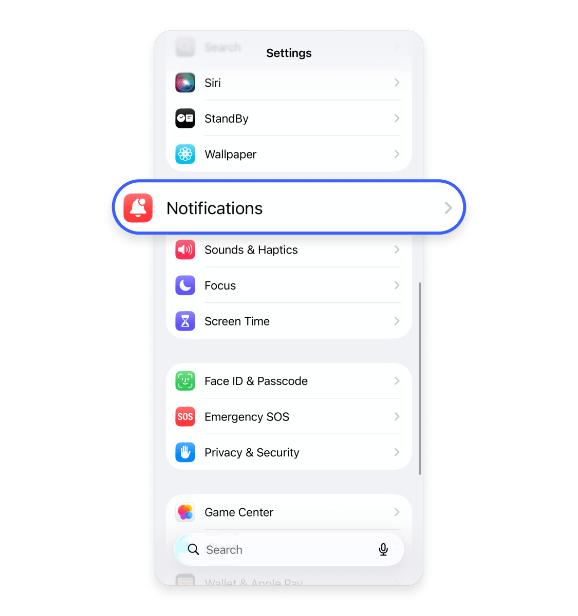 Improve iPhone security by hiding notification previews on the lock screen: Step 1.