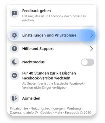 Facebook deaktivieren: Schritt 1