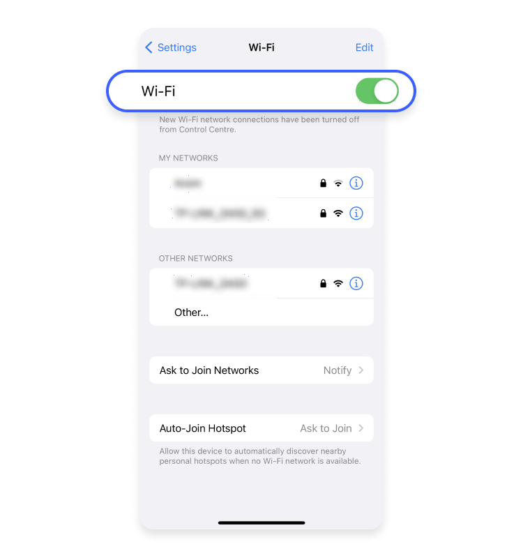 iOS wifi