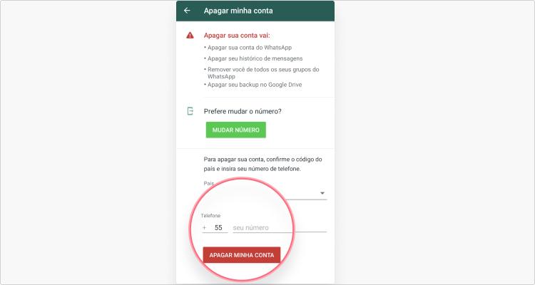 excluir whatsapp: passo nº5
