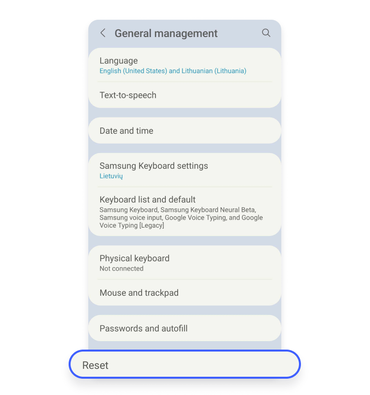 tap reset