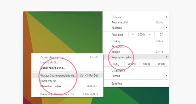 usunąć cache chrome: krok 2