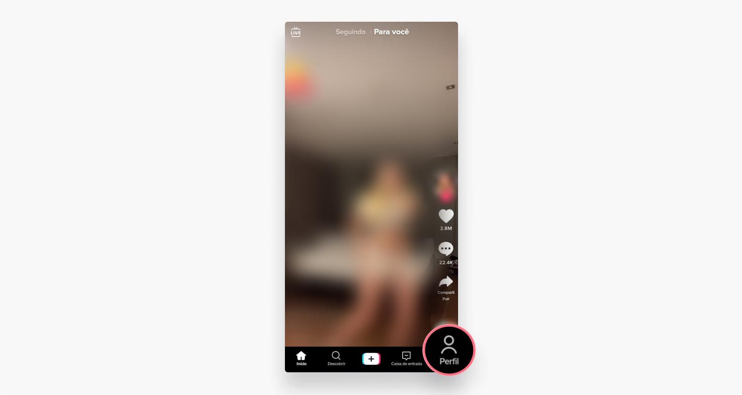 excluir conta do TikTok pelo celular: passo nº2