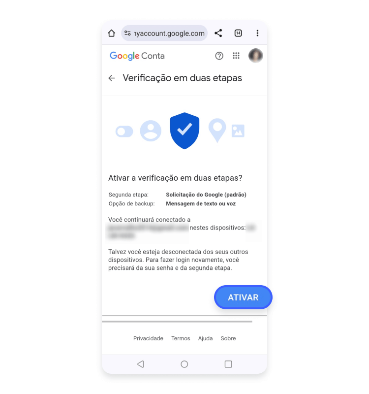 Como ativar a 2FA em dispositivos Android 6