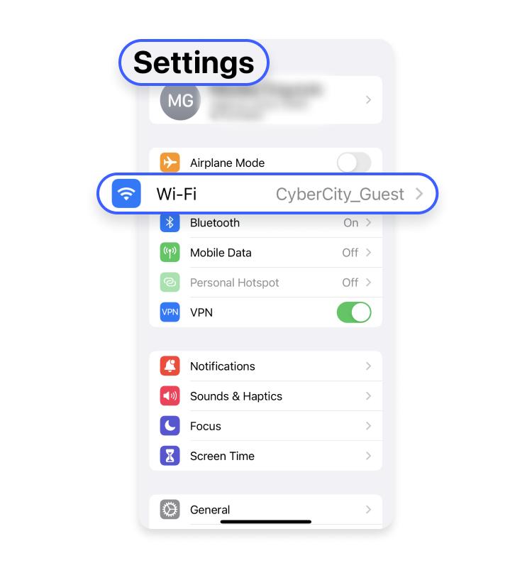 iphone settings wifi